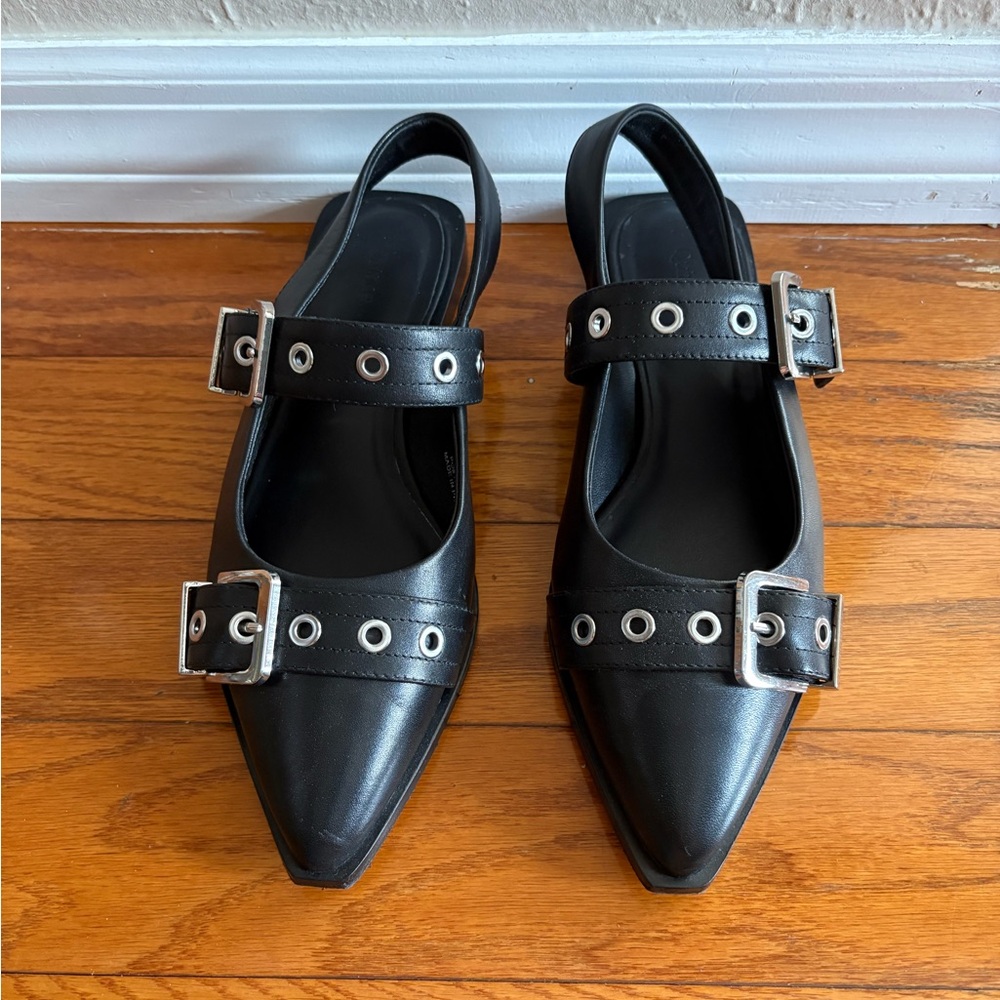 Quince Black Buckled Women's Shoes